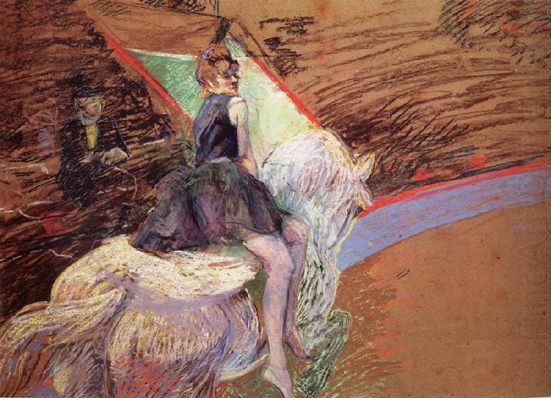 Henri  Toulouse-Lautrec in the circus Fernando, horseman on Weibem horse